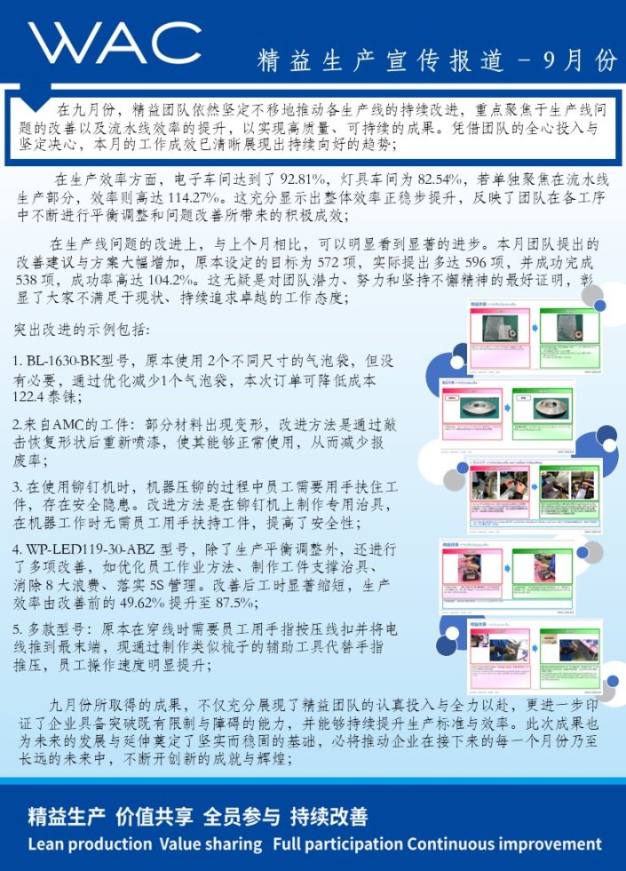 精益生产宣传报道-9月份 